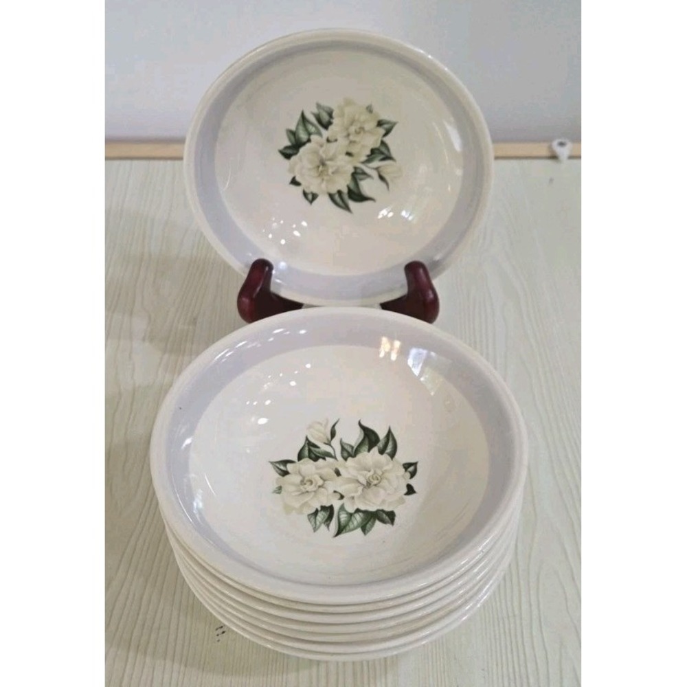 Vintage Homer Laughlin Nautilus Gardenia Fruit Dessert Bowl 5 1/4" , Set Of 8